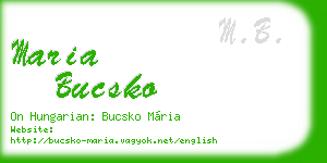 maria bucsko business card