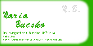 maria bucsko business card